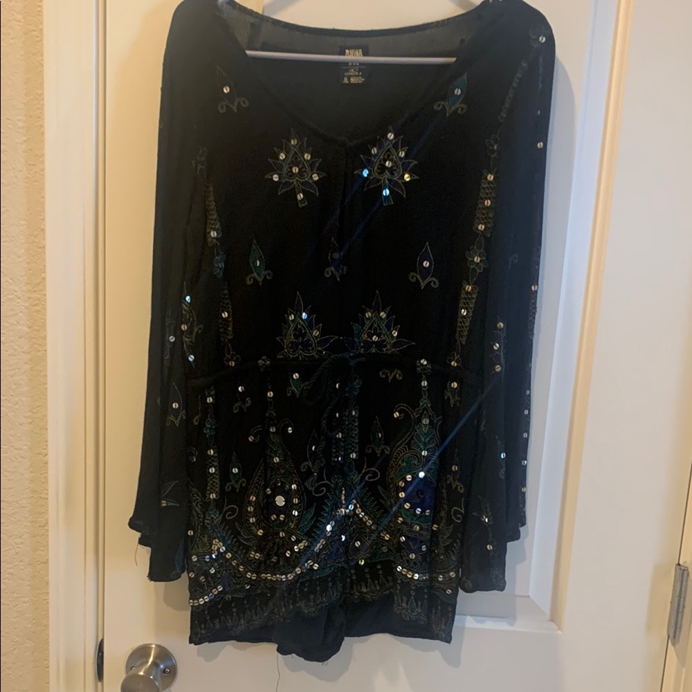 Black Embellished Tunic Dress